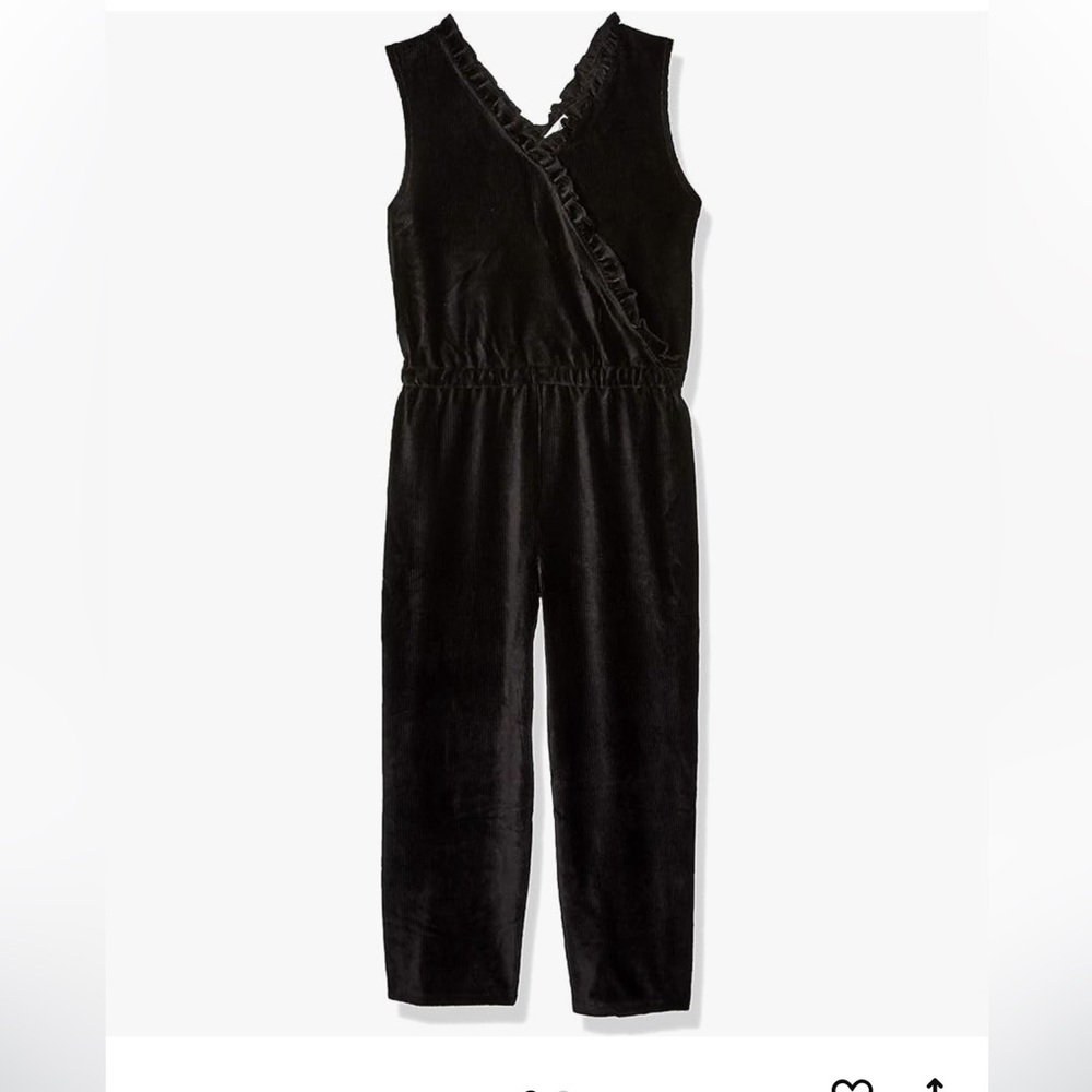 Girls Splendid Velour Corduroy Jumpsuit Black EUC Size 10